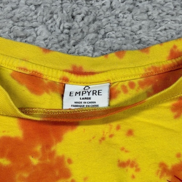 Empyre Shirt Womens Large Sloane Tie Dye Sunflowers Eye Crewneck Tie Front Skate - Picture 3 of 4